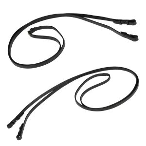 Curb reins, leather, flat, wide