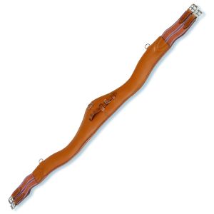 Leather girth Contour with elastic ends